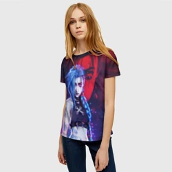 Женская футболка 3D Jinx here was Arcane league of Legends - фото 2