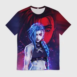 Мужская футболка 3D Jinx here was Arcane league of Legends