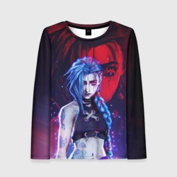 Женский лонгслив 3D Jinx here was Arcane league of Legends