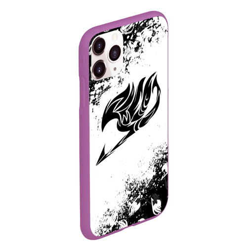 Чехол для iPhone 11 Pro Max матовый Хвост феи чёрный символ fairy tail black, цвет фиолетовый - фото 3