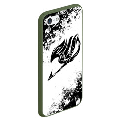 Чехол для iPhone 5/5S матовый Хвост феи чёрный символ fairy tail black - фото 2