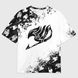 Мужская футболка oversize 3D Хвост феи чёрный символ fairy tail black