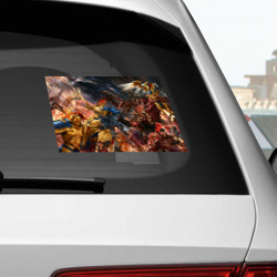 Наклейка с принтом Пекло битвы Warhammer для любого человека, вид спереди №2. Цвет основы: белый