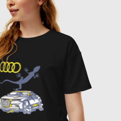 Женская футболка хлопок Oversize Audi Quattro - зачётное точило - фото 2