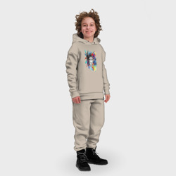 Детский костюм хлопок Oversize Лев в цветах и перьях - фото 2