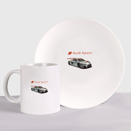 Набор: тарелка + кружка Audi - racing team - motorsport