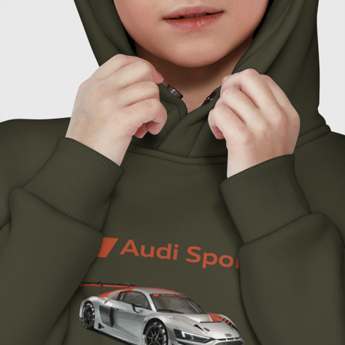 Детское худи Oversize хлопок Audi - racing team - motorsport, цвет хаки - фото 7