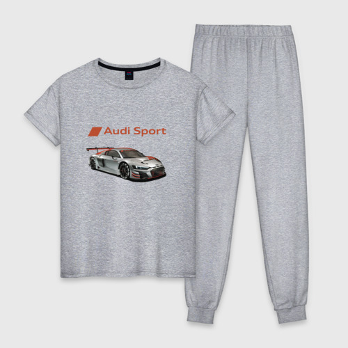Женская пижама хлопок Audi - racing team - motorsport, цвет меланж