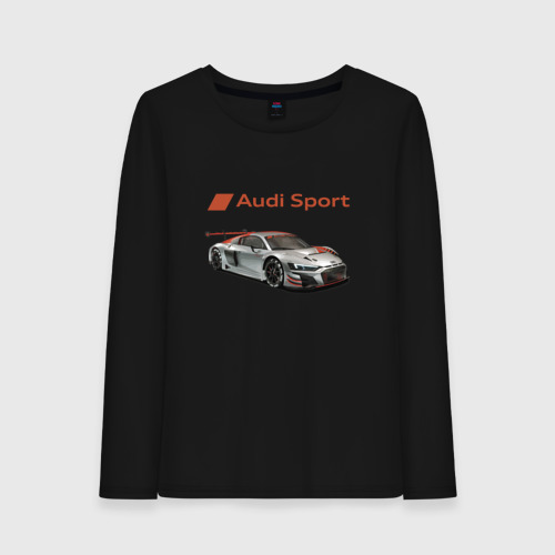 Женский лонгслив хлопок Audi - racing team - motorsport, цвет черный