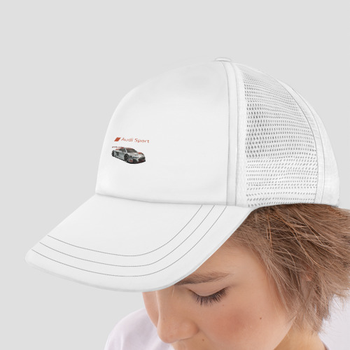 Детская кепка тракер Audi - racing team - motorsport, цвет белый - фото 4