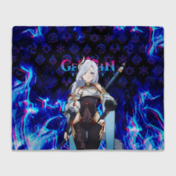 Плед 3D Шень Хэ Геншин Импакт героиня неоноый огонь