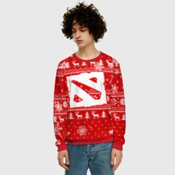 Мужской свитшот 3D Новогодний свитер Дота 2 новый год 2022 - фото 2