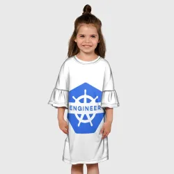 Детское платье 3D Kubernetes engineer - для программистов, разработчиков - фото 2