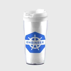 Термокружка-непроливайка Kubernetes engineer - для программистов, разработчиков
