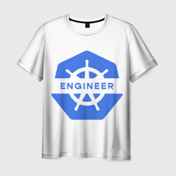 Мужская футболка 3D Kubernetes engineer - для программистов, разработчиков