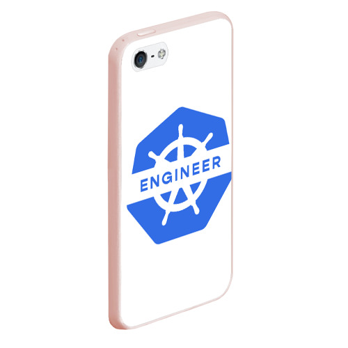 Чехол для iPhone 5/5S матовый Kubernetes engineer - для программистов, разработчиков, цвет светло-розовый - фото 3