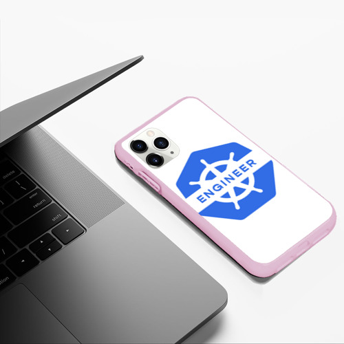 Чехол для iPhone 11 Pro Max матовый Kubernetes engineer - для программистов, разработчиков, цвет розовый - фото 5