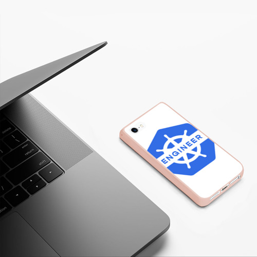 Чехол для iPhone 5/5S матовый Kubernetes engineer - для программистов, разработчиков, цвет светло-розовый - фото 5