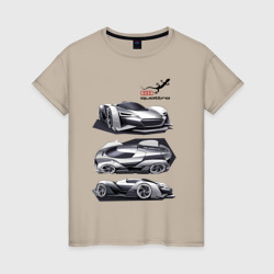 Женская футболка хлопок Audi motorsport concept sketch