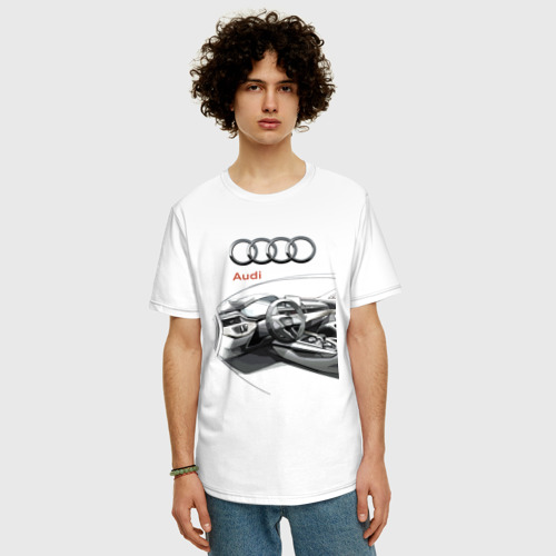 Мужская футболка хлопок Oversize Audi salon concept, цвет белый - фото 3