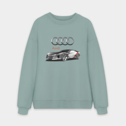 Мужской свитшот oversize без начеса хлопок Ауди - автоспорт концепт эскиз