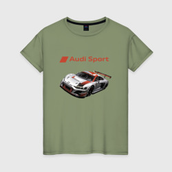 Женская футболка хлопок Ауди - автоспорт гоночная команда