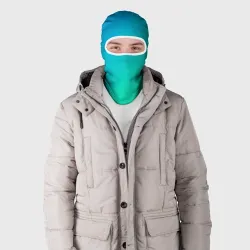Балаклава 3D Бирюзовый градиент В небольшую клеточку - фото 2