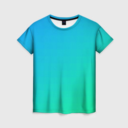 Женская футболка 3D Бирюзовый градиент В небольшую клеточку