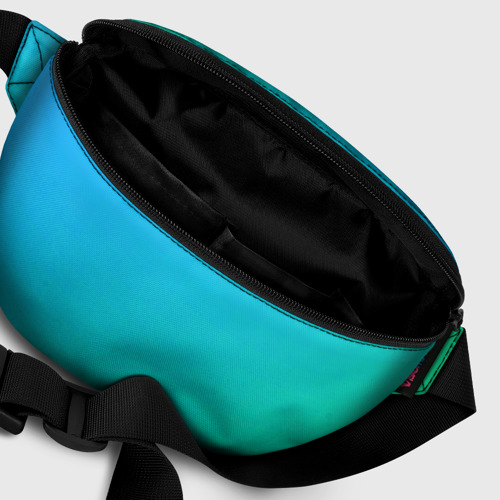 Поясная сумка 3D с принтом Бирюзовый градиент | В небольшую клеточку, фото #6