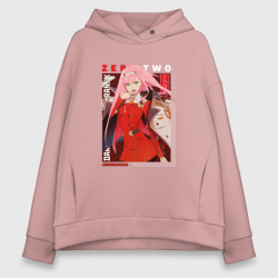 Женское худи Oversize хлопок Zero Two с надписями, Darling in the Franxx Милый во Франксе