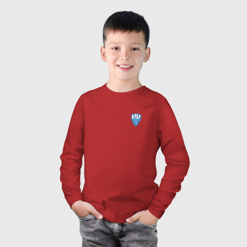 Детский лонгслив хлопок с принтом Футбольный клуб НИЖНИЙ НОВГОРОД, фото на моделе #1