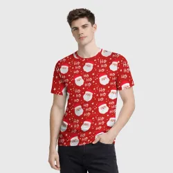 Мужская футболка 3D Санта Клаус новый год - фото 2