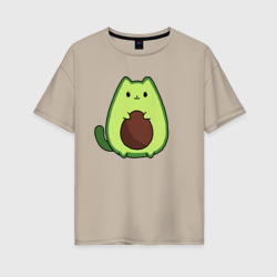 Женская футболка хлопок Oversize Avo cat o