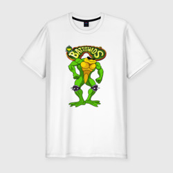 Мужская футболка хлопок Slim Battletoads Боевые жабы Рэш