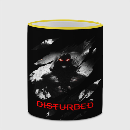 Кружка с полной запечаткой Disturbed the Guy лицо демона, цвет Кант желтый - фото 4
