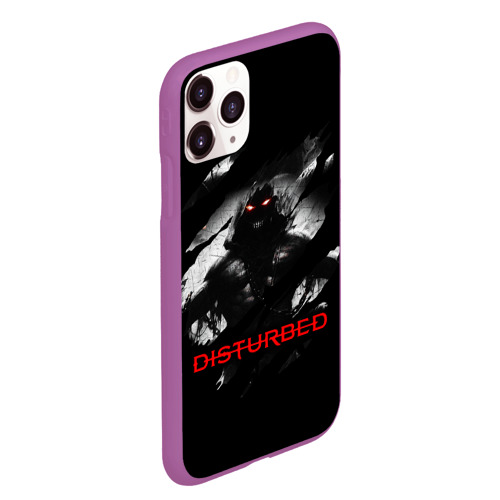 Чехол для iPhone 11 Pro Max матовый Disturbed the Guy лицо демона, цвет фиолетовый - фото 3