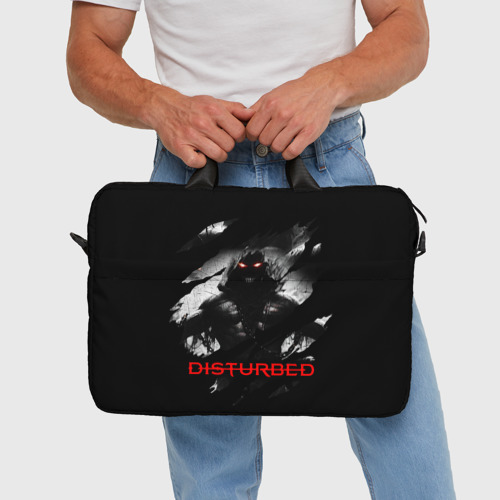 Сумка для ноутбука 3D Disturbed the Guy лицо демона, цвет 3D печать - фото 5