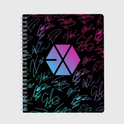 Тетрадь Exo band неоновые автографы