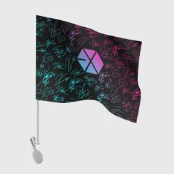 Флаг для автомобиля Exo band неоновые автографы