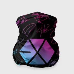 Бандана-труба 3D Exo band неоновые автографы