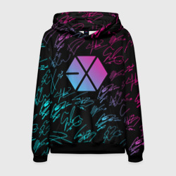Мужская толстовка 3D Exo band неоновые автографы