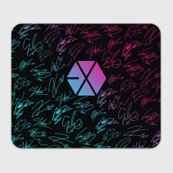 Прямоугольный коврик для мышки Exo band неоновые автографы