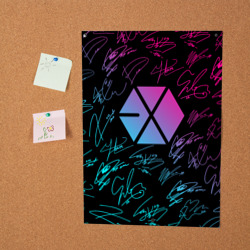 Постер Exo band неоновые автографы - фото 2