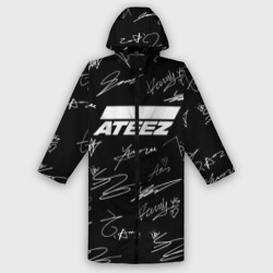 Женский дождевик 3D Ateez белые автографы узор