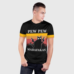 Мужская футболка 3D Slim Madafakas - pew pew - фото 2