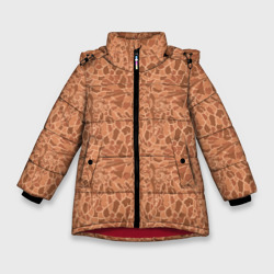 Зимняя куртка для девочек 3D Жирафы на фоне пятен