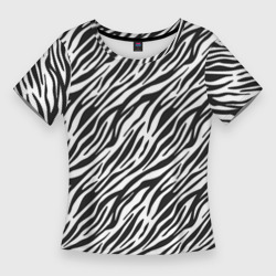Женская футболка 3D Slim Чёрно-Белые полоски Зебры