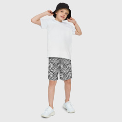Детские спортивные шорты 3D Чёрно-Белые полоски Зебры - фото 2