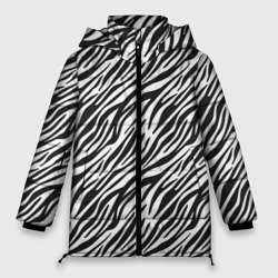 Женская зимняя куртка Oversize Чёрно-Белые полоски Зебры