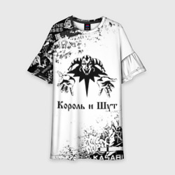 Детское платье 3D Король и Шут чёрно белый